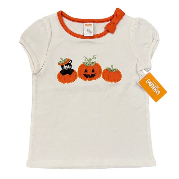 *NWT Gymboree Ivory & Orange Striped Leggings & Halloween Cat/Pumpkin Top - Picture 2 of 11